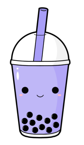 Purple cartoon bubble tea.