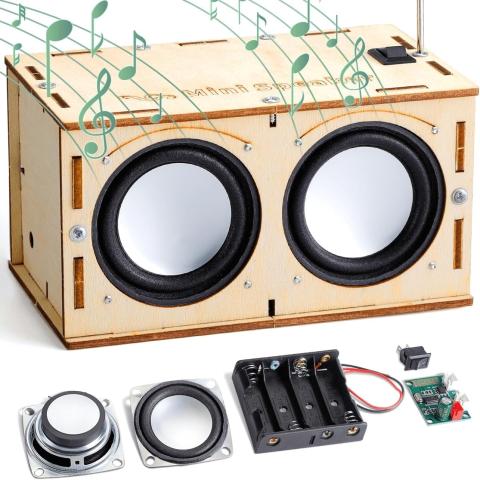 Speaker with open parts.