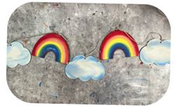 Rainbow and clouds garland. 
