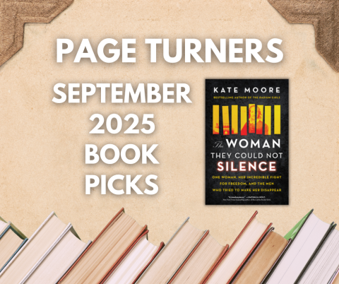 Book Cover and Page Turners text on a tan background
