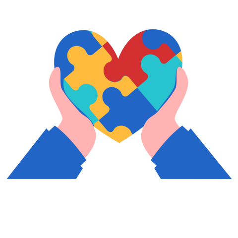 heart shaped puzzle pieces for Autism awareness 