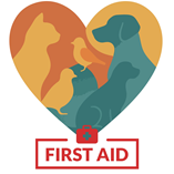 Animals in heart shaped frame