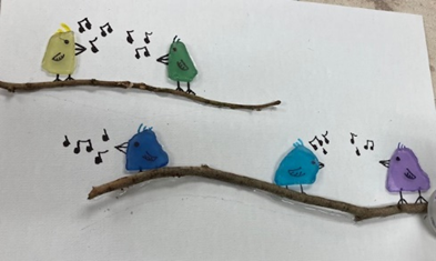 Birds sitting on a branch